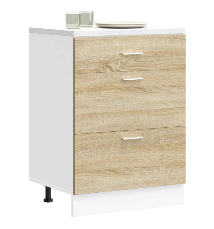Armoire de cuisine "Lyon" chêne sonoma bois d'ingénierie | Mobilier & Déco