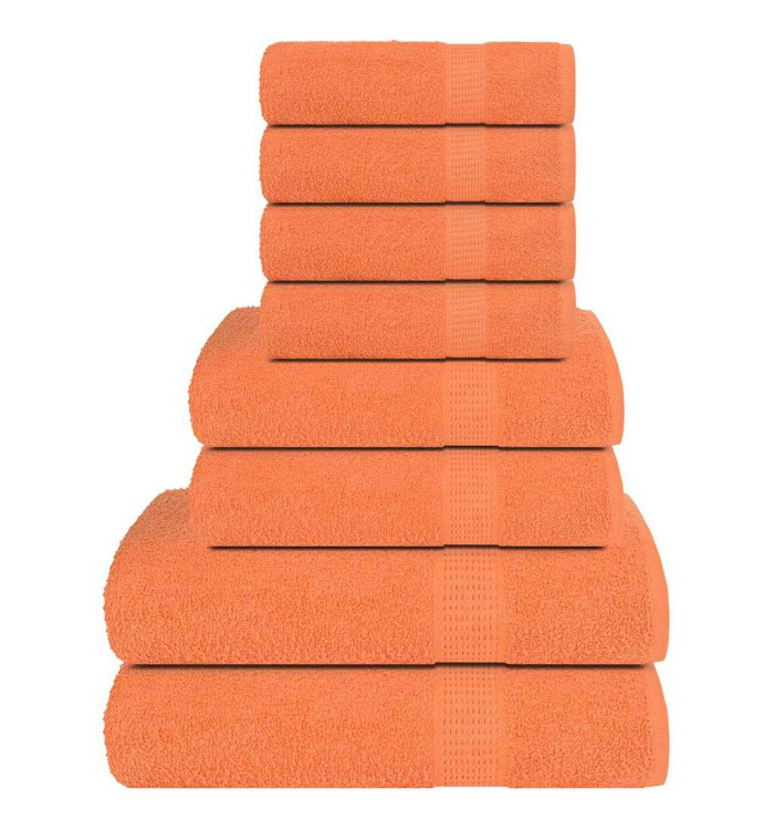Ensemble de serviettes 8 pcs orange 360 g/m² 100% coton | Mobilier & Déco