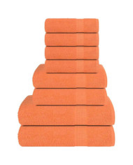 Ensemble de serviettes 8 pcs orange 360 g/m² 100% coton | Mobilier & Déco
