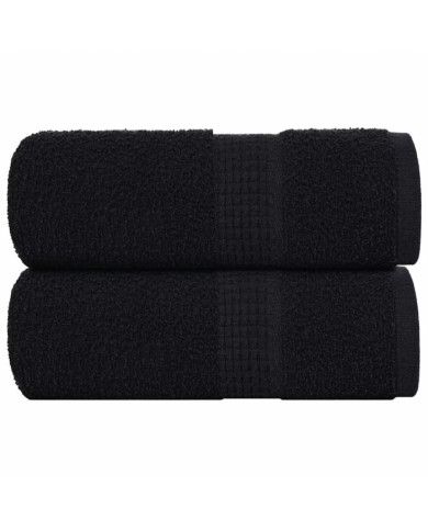 Serviettes d'invité 2 pcs noir 30x50 cm 360 g/m² 100% coton | Mobilier & Déco