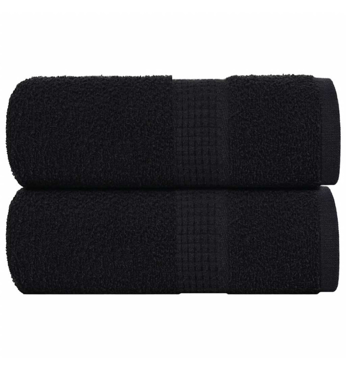 Serviettes d'invité 2 pcs noir 30x50 cm 360 g/m² 100% coton | Mobilier & Déco