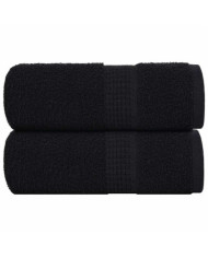 Serviettes d'invité 2 pcs noir 30x50 cm 360 g/m² 100% coton | Mobilier & Déco