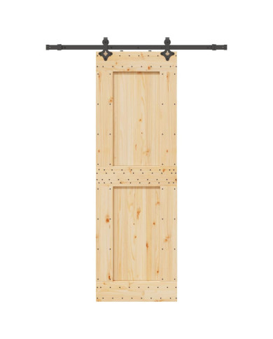 Porte coulissante et kit de quincaillerie 70x210 cm pin massif | Mobilier & Déco