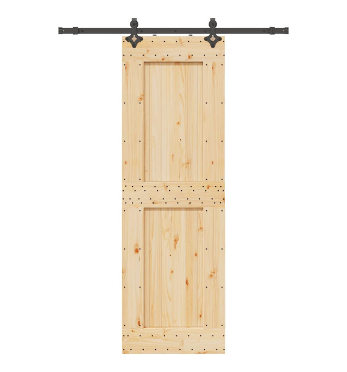 Porte coulissante et kit de quincaillerie 70x210 cm pin massif | Mobilier & Déco