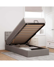 Lit ottoman avec matelas taupe 90x200 cm tissu | Mobilier & Déco