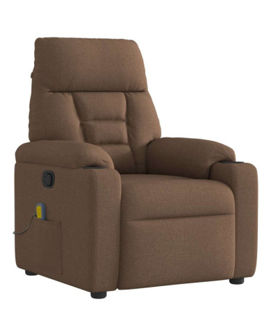 Fauteuil de massage inclinable Marron Tissu | Mobilier & Déco