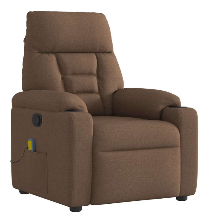 Fauteuil de massage inclinable Marron Tissu | Mobilier & Déco