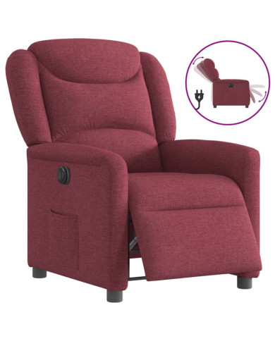 Fauteuil inclinable électrique Rouge bordeaux Tissu | Mobilier & Déco