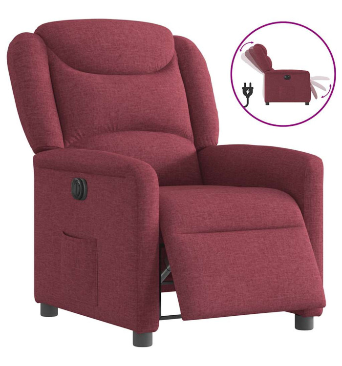 Fauteuil inclinable électrique Rouge bordeaux Tissu | Mobilier & Déco