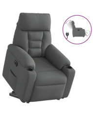 Fauteuil inclinable électrique gris foncé tissu | Mobilier & Déco