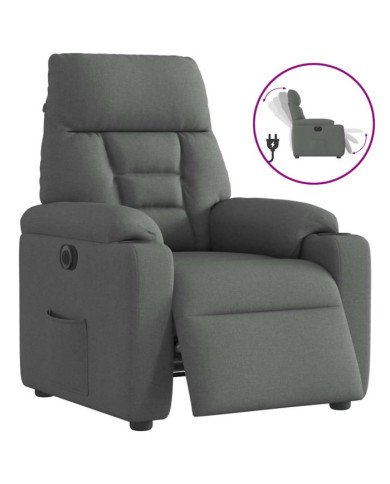 Fauteuil inclinable électrique Gris foncé Tissu | Mobilier & Déco