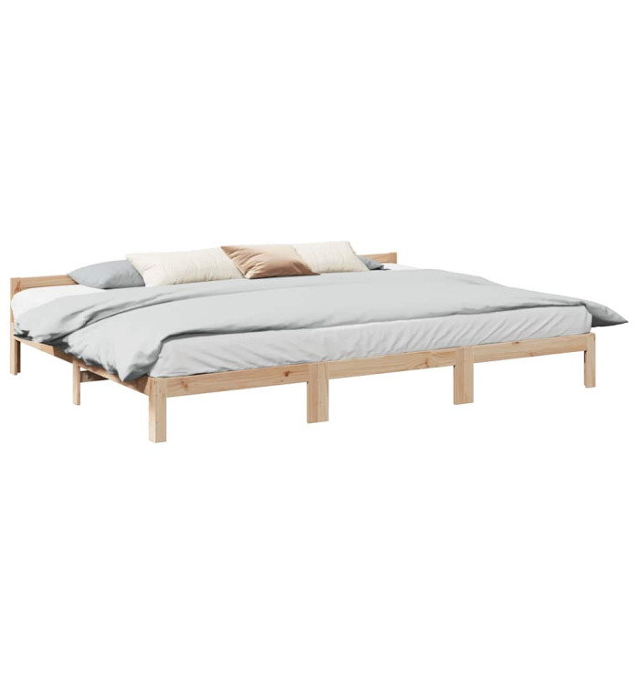 Cadre de lit familial sans matelas 240x200cm bois massif de pin | Mobilier & Déco