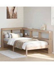 Lit bibliothèque sans matelas 90x200 cm bois de pin massif | Mobilier & Déco