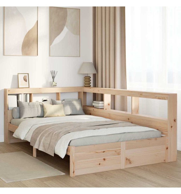 Lit bibliothèque sans matelas 120x190 cm bois de pin massif | Mobilier & Déco
