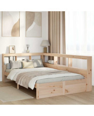 Lit bibliothèque sans matelas 120x190 cm bois de pin massif | Mobilier & Déco
