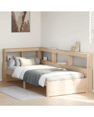 Lit bibliothèque sans matelas 90x200 cm bois de pin massif | Mobilier & Déco