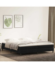 Sommier à lattes de lit avec matelas noir 180x210 cm velours | Mobilier & Déco