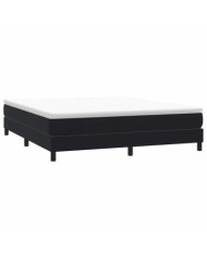 Sommier à lattes de lit sans matelas noir 180x210 cm velours | Mobilier & Déco