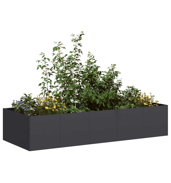 Jardinière noir 200x80x40 cm acier | Mobilier & Déco