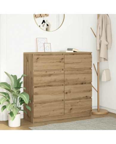Buffet chêne artisanal 100x35x99 cm bois d'ingénierie | Mobilier & Déco