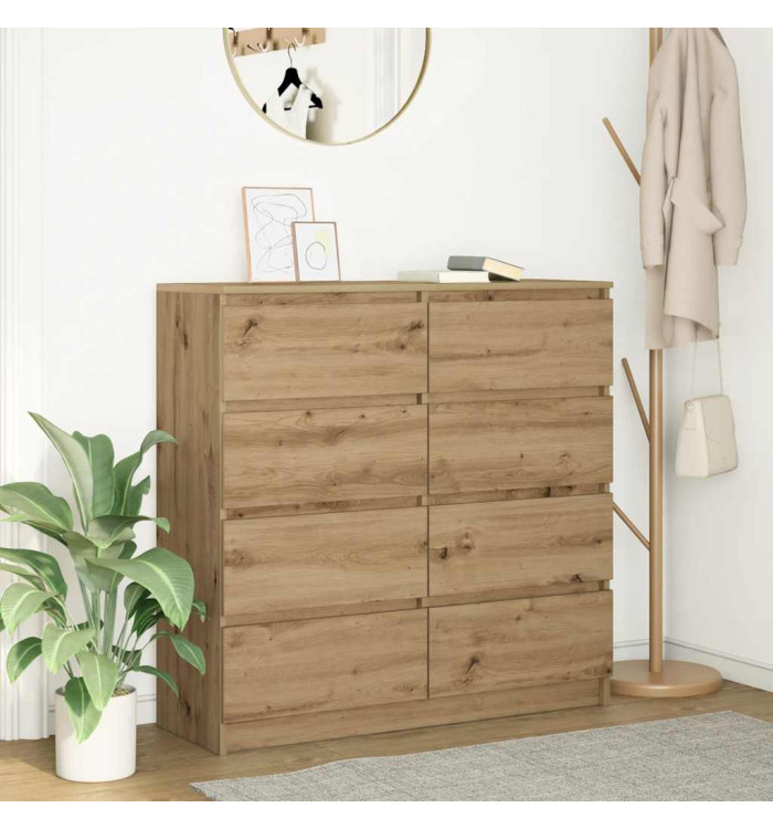 Buffet chêne artisanal 100x35x99 cm bois d'ingénierie | Mobilier & Déco