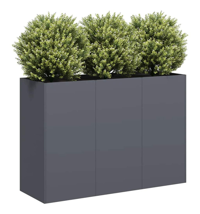 Jardinière anthracite 120x40x80 cm acier laminé à froid | Mobilier & Déco