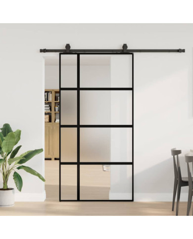 Porte coulissante avec kit de quincaillerie noir 102,5x205 cm | Mobilier & Déco