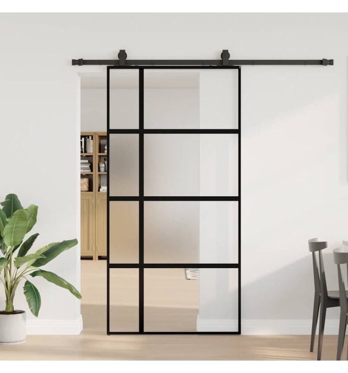 Porte coulissante avec kit de quincaillerie noir 102,5x205 cm | Mobilier & Déco