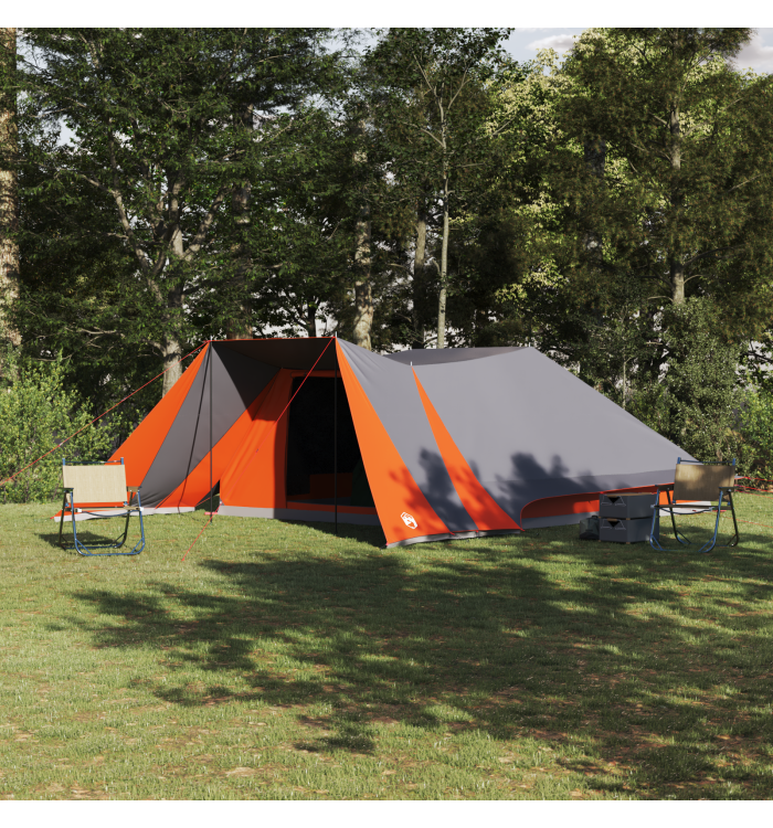 Tente familiaux grise et orange, imperméable pour 12 personnes | Mobilier & Déco