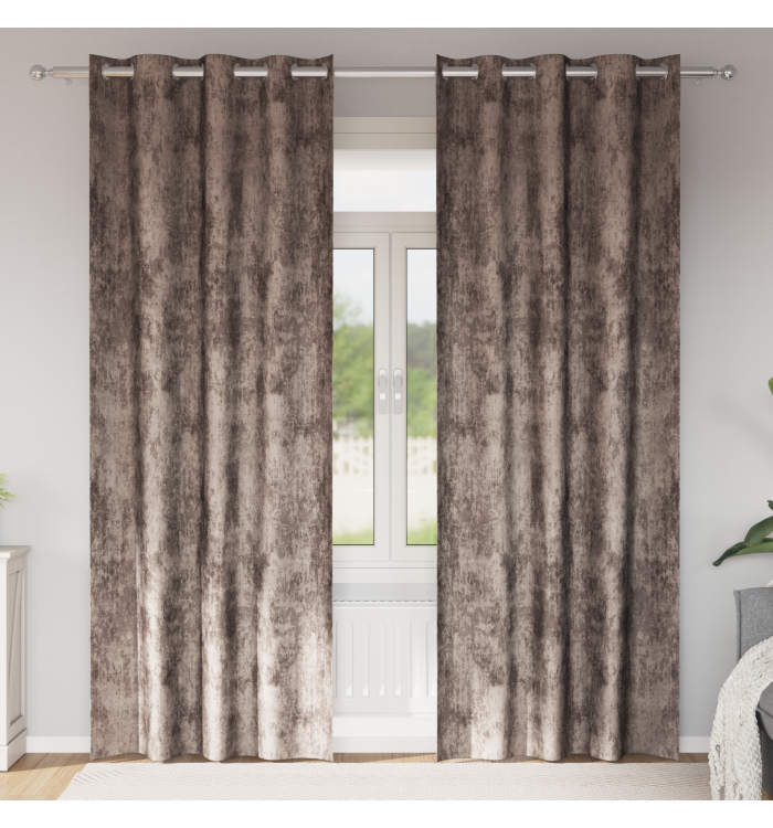 Rideaux 2 pcs avec œillets Cappuccino 260x140 cm | Mobilier & Déco
