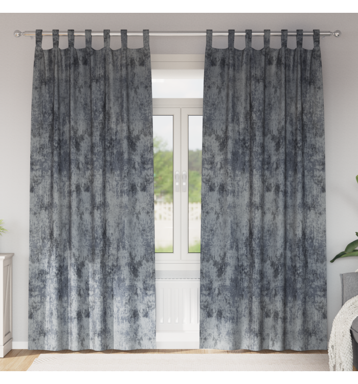 Rideaux en velours 2 pcs avec œillets gris argenté 245x140 cm | Mobilier & Déco