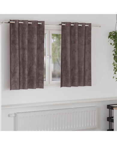 Rideaux 2 pcs avec œillets marron 140x140 cm | Mobilier & Déco