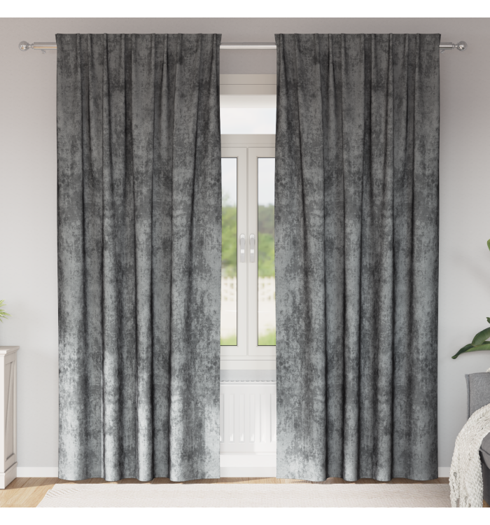 Rideaux 2 pcs avec œillets Gris 245x140 cm | Mobilier & Déco