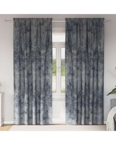 Rideaux en velours 2 pcs avec œillets gris argenté 225x140 cm | Mobilier & Déco