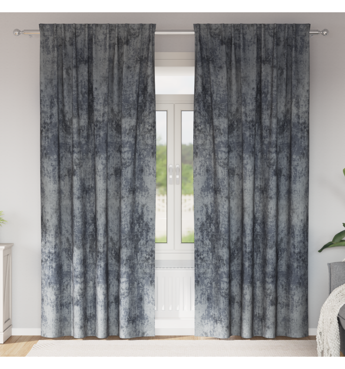 Rideaux en velours 2 pcs avec œillets gris argenté 225x140 cm | Mobilier & Déco