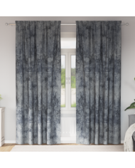 Rideaux en velours 2 pcs avec œillets gris argenté 225x140 cm | Mobilier & Déco