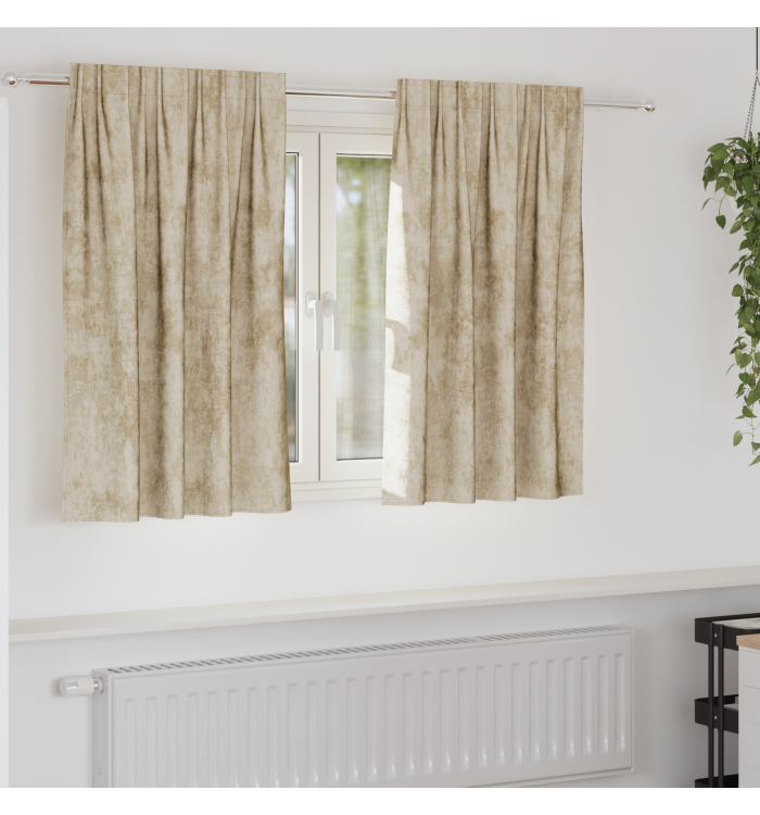 Rideaux en velours 2 pcs avec œillets Crème 140x140 cm | Mobilier & Déco
