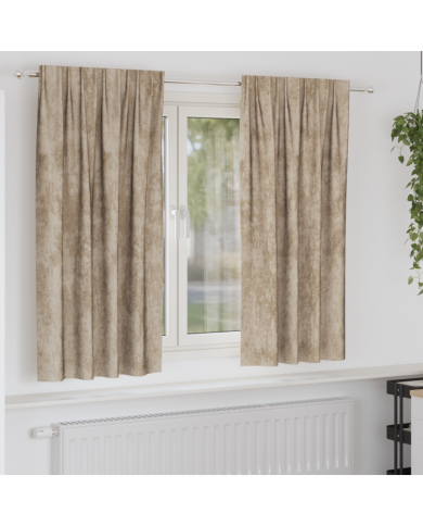 Rideaux en velours 2 pcs avec œillets Champagne 175x140 cm | Mobilier & Déco