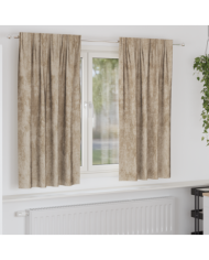 Rideaux en velours 2 pcs avec œillets Champagne 175x140 cm | Mobilier & Déco