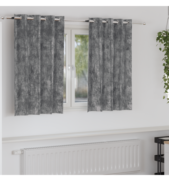 Rideaux 2 pcs avec œillets Gris 140x140 cm | Mobilier & Déco