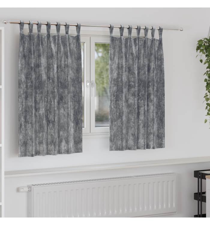 Rideaux 2 pcs avec œillets Gris 140x140 cm | Mobilier & Déco