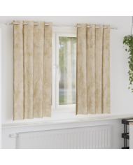 Rideaux en velours 2 pcs avec œillets crème 175x140 cm | Mobilier & Déco