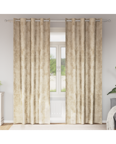 Rideaux en Velours 2 pcs avec Œillets Crème 245x140 cm | Mobilier & Déco