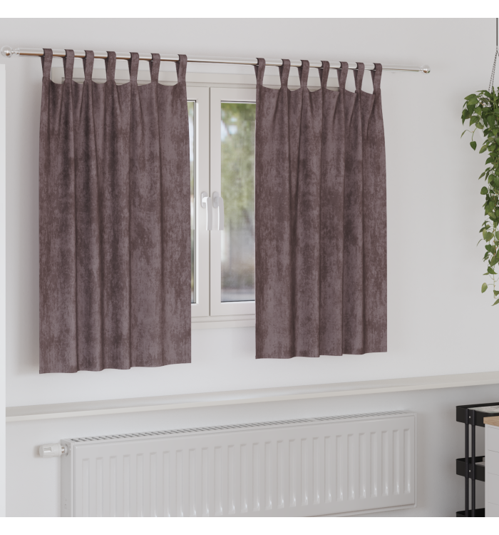 Rideaux en velours 2 pcs avec œillets marron 140x140 cm | Mobilier & Déco
