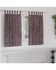 Rideaux en velours 2 pcs avec œillets marron 140x140 cm | Mobilier & Déco
