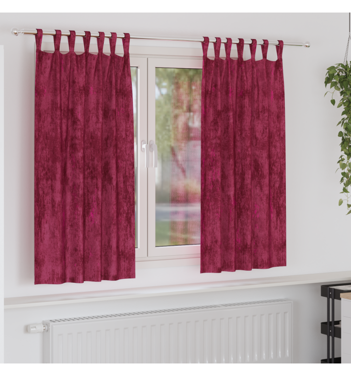 Rideaux en velours 2 pcs avec œillets Rouge vin 175x140 cm | Mobilier & Déco