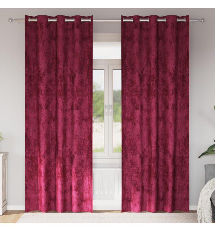 Rideaux 2 pcs avec œillets bourgogne 260x140 cm | Mobilier & Déco