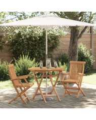 Ensemble Bistro de Jardin Pliable 3 Pièces en Bois Massif d'Acacia | Mobilier & Déco