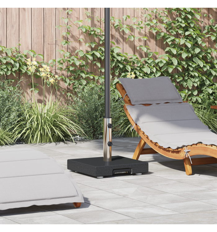 Base de Parasol sur Roulettes avec Poignée Granit Noir 29 kg Carrée | Mobilier & Déco