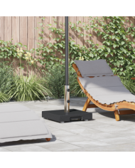 Base de Parasol sur Roulettes avec Poignée Granit Noir 29 kg Carrée | Mobilier & Déco